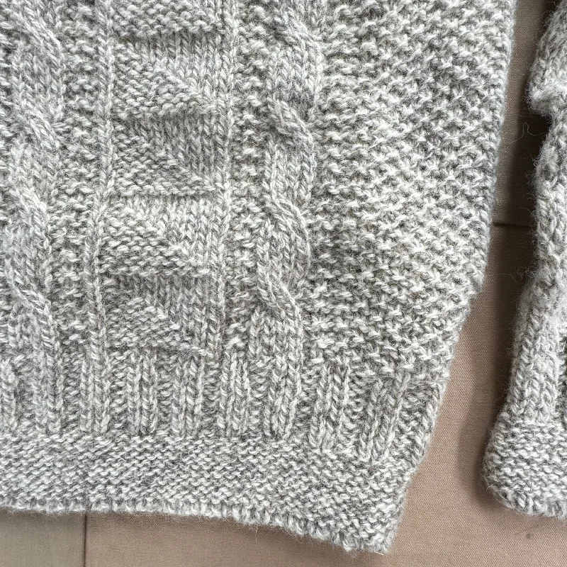 Heritage Wool Cable Crew Sweater, Romney