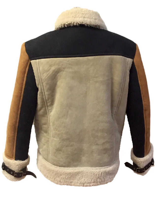 Jakewood - 710 Tobacco & Cream Shearling Bomber Jacket