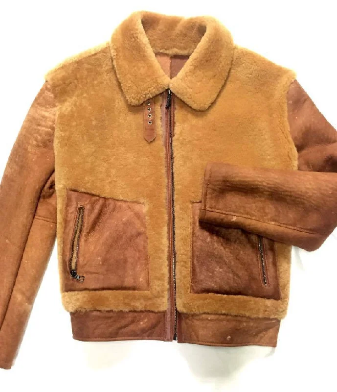 Jakewood Dune Suede Finish Shearling Bomber Jacket