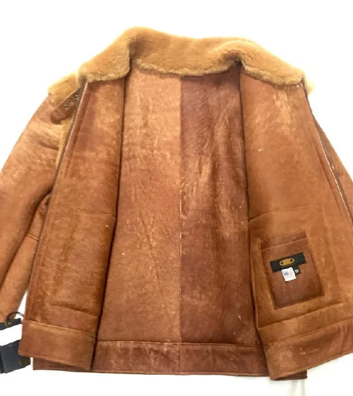 Jakewood Dune Suede Finish Shearling Bomber Jacket