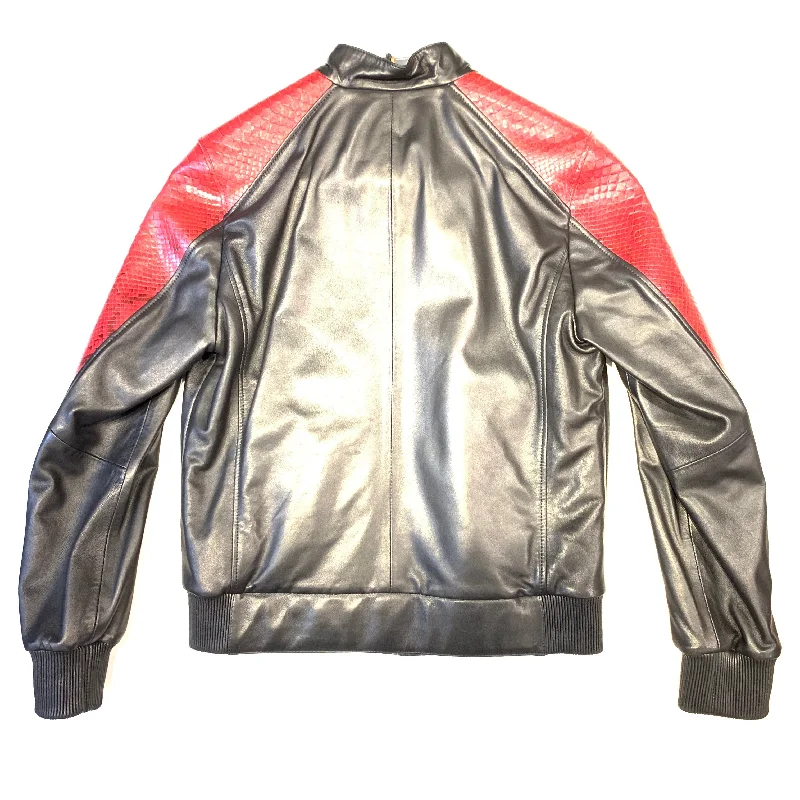 Kashani Black Red Python MA-1 Bomber Jacket