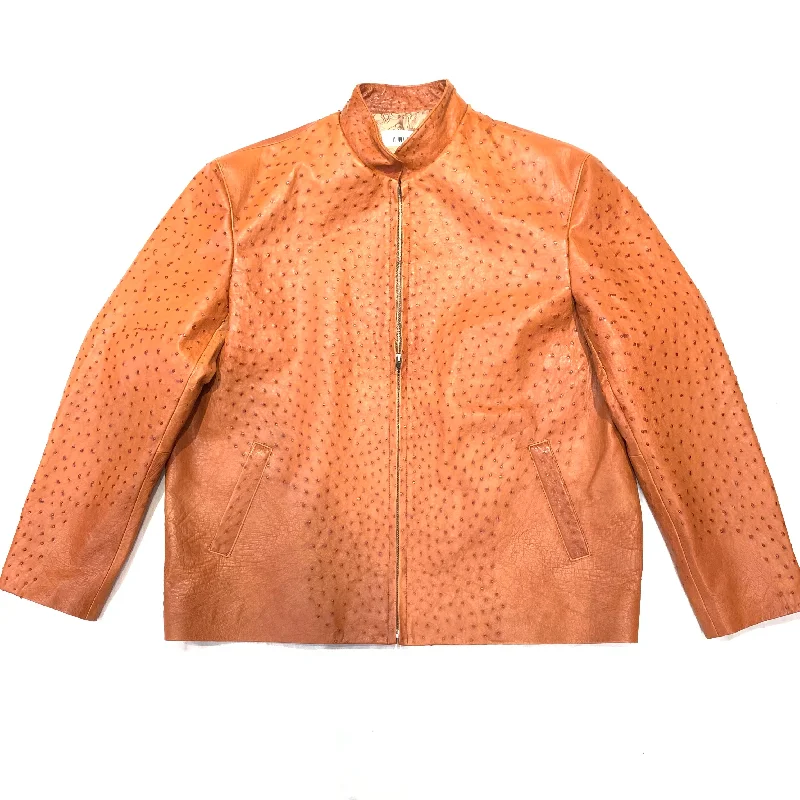 Kashani Cognac Full Ostrich Quill Jacket