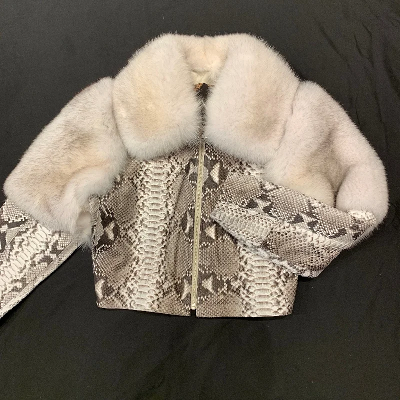 Kashani Ladies Arctic Fox White Python Jacket