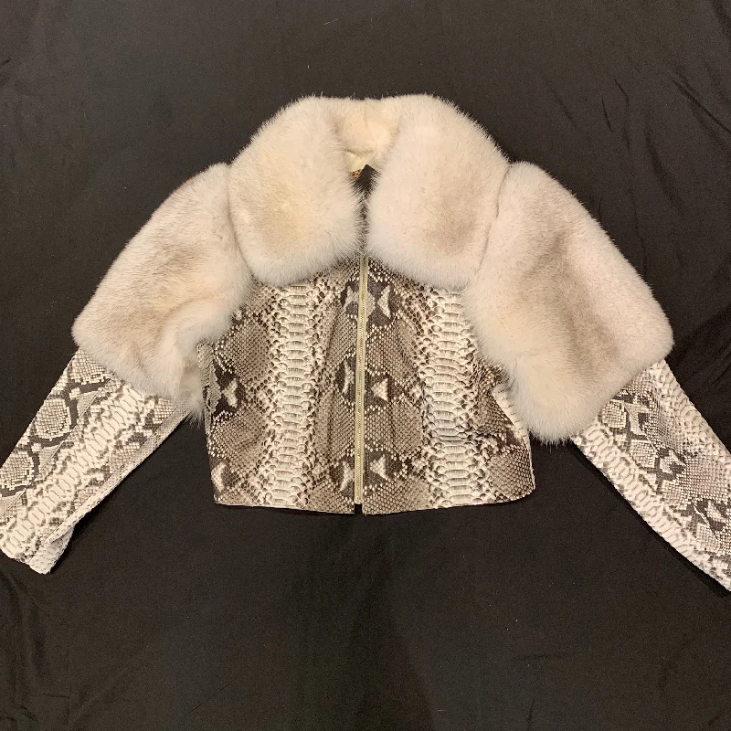 Kashani Ladies Arctic Fox White Python Jacket