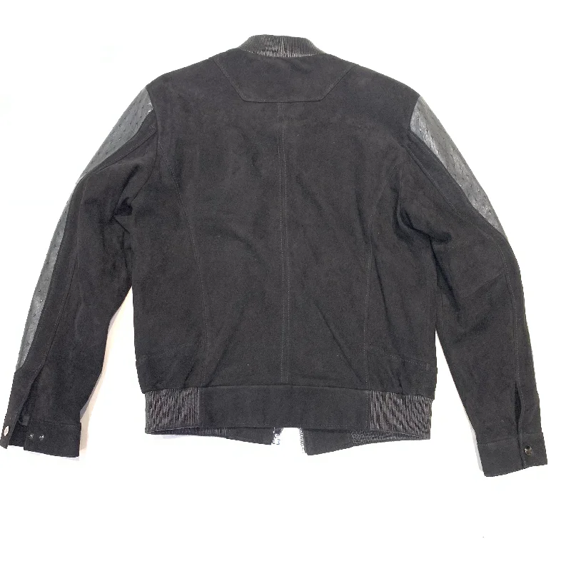 Kashani Men's Black Suede/Ostrich Quill Jacket