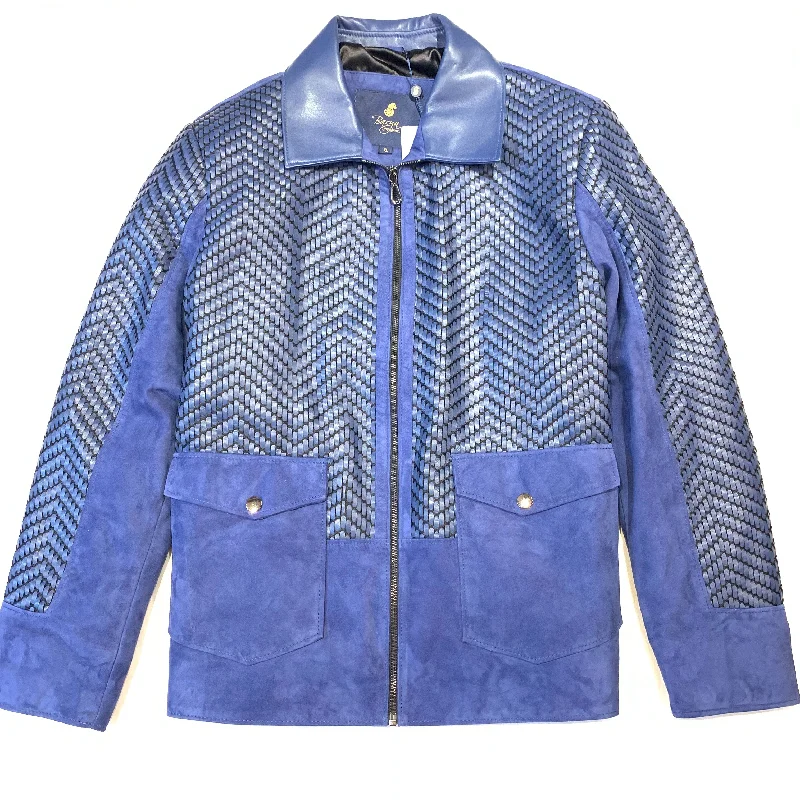 Kashani Men's Two Tone Blue Double Pocket Jacket