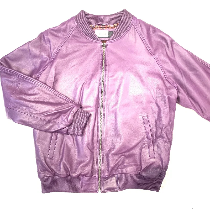 Kashani Purple Lambskin MA-1 Bomber Jacket