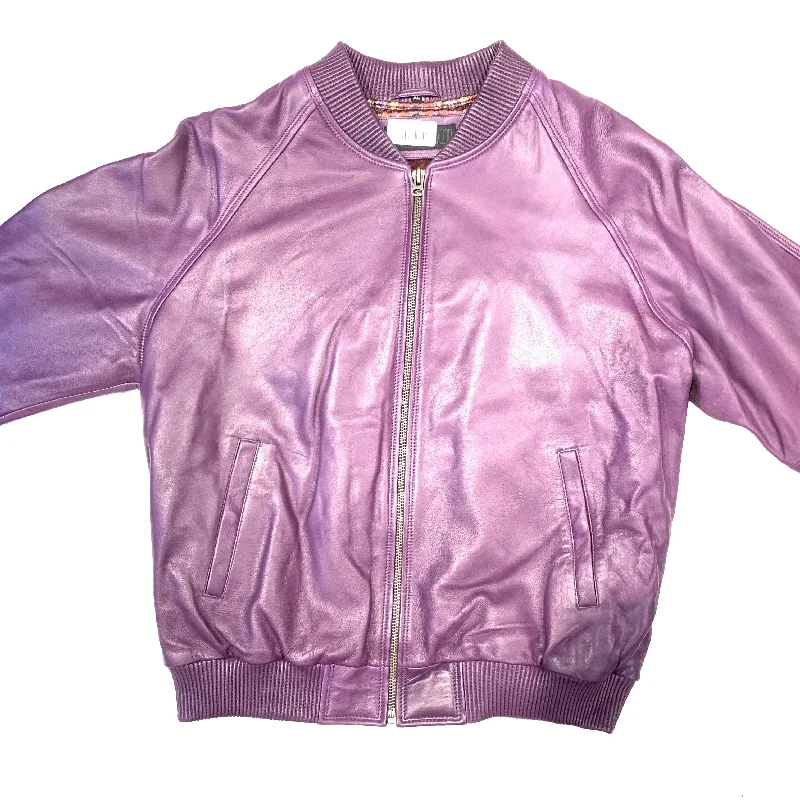 Kashani Purple Lambskin MA-1 Bomber Jacket