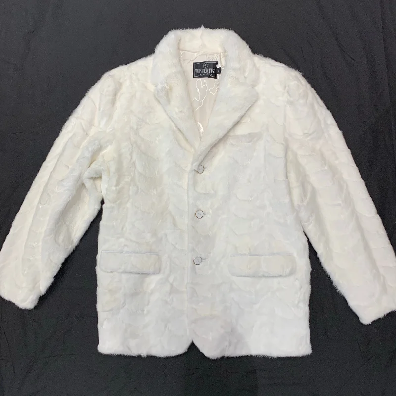 Kashani White Diamond Cut Mink Car Coat