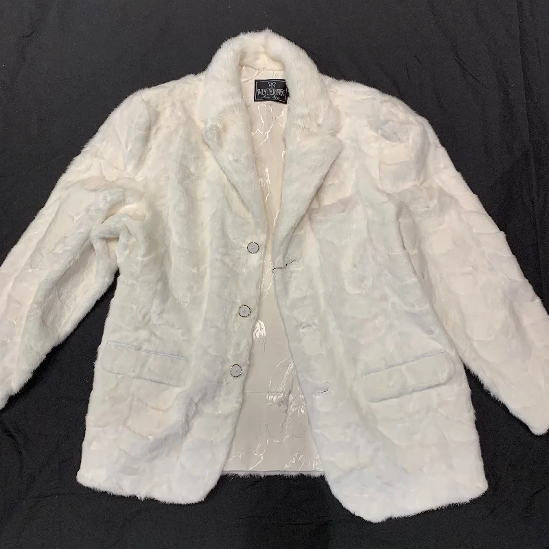 Kashani White Diamond Cut Mink Car Coat