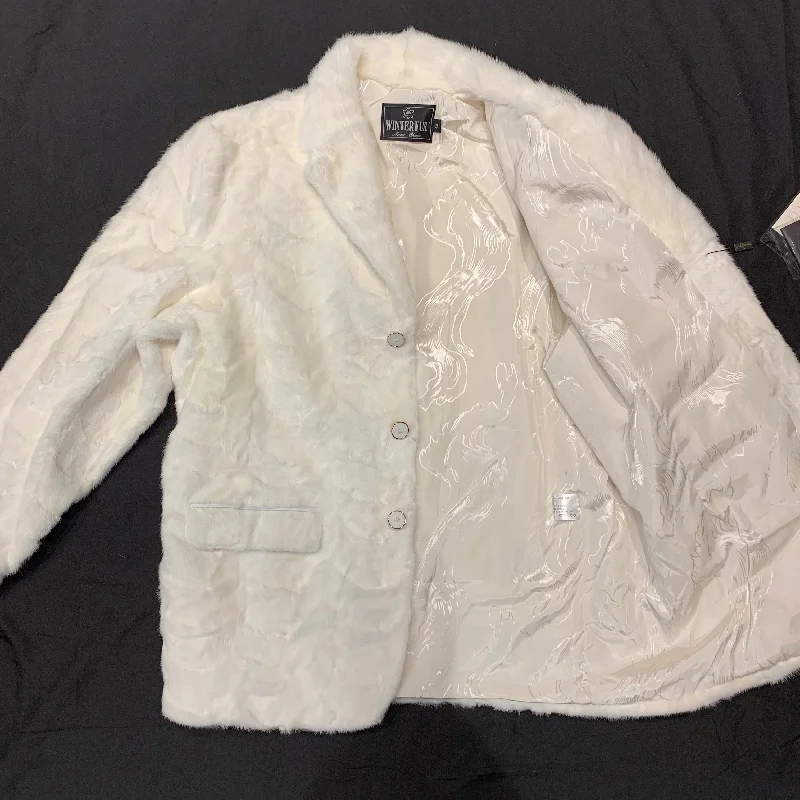 Kashani White Diamond Cut Mink Car Coat