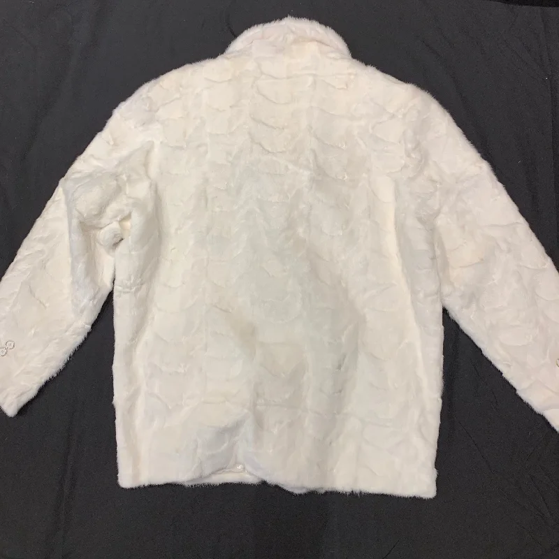 Kashani White Diamond Cut Mink Car Coat