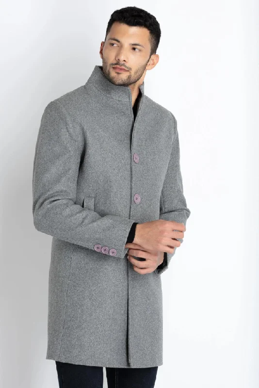 Men Over Long Coat Grey Trench long coat Classic Business Jacket Winter Outwear Jacket Tweed Vintage Overcoat New Year Gift For Him bespoke menswear