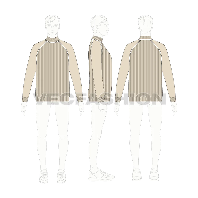 Mens Cashmere Roll neck Sweater Vector