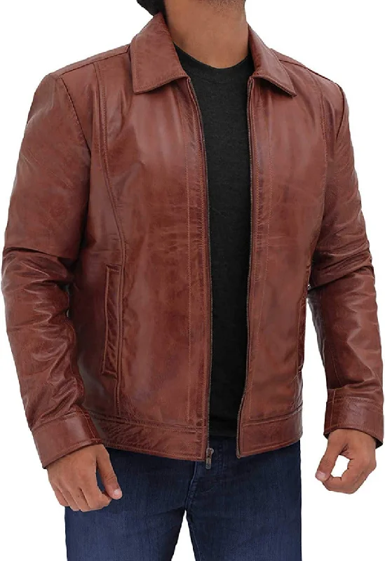 Mens Waxed Leather Jacket