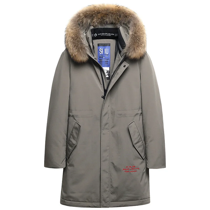 Men's Winter Warm Down Jacket With Fur Hood