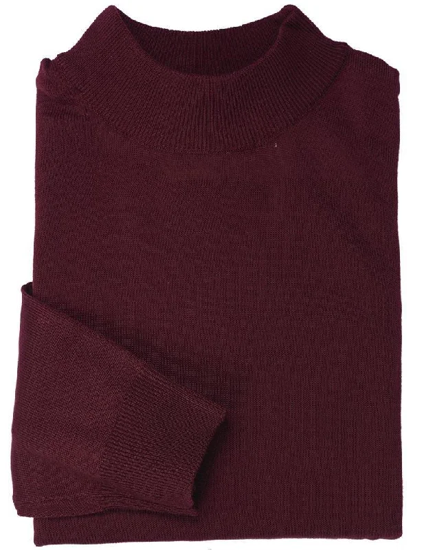 Mock Neck Sweater Color Burgundy