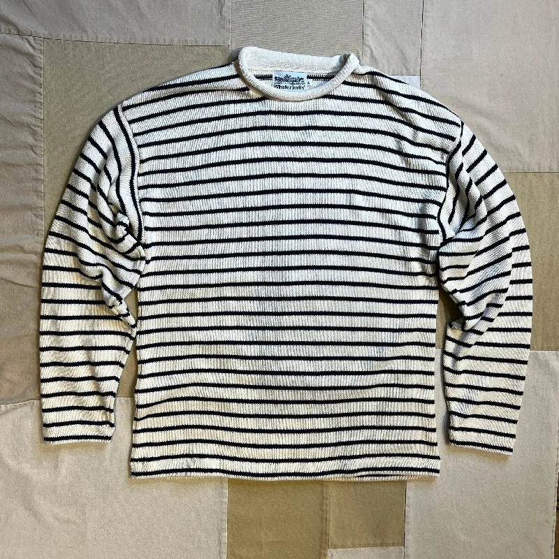 Nantucket Striped Roll Neck Sweater, Natural/Navy Stripe