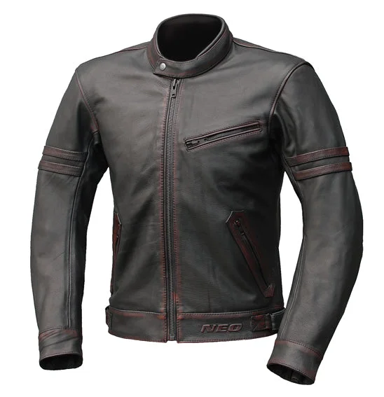 CAFE LEATHER JACKET BROWN MED