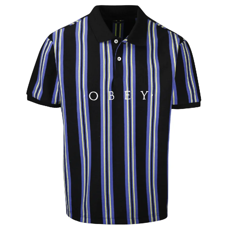 OBEY Men's Ashby Striped Button S/S Polo Shirt (S33)