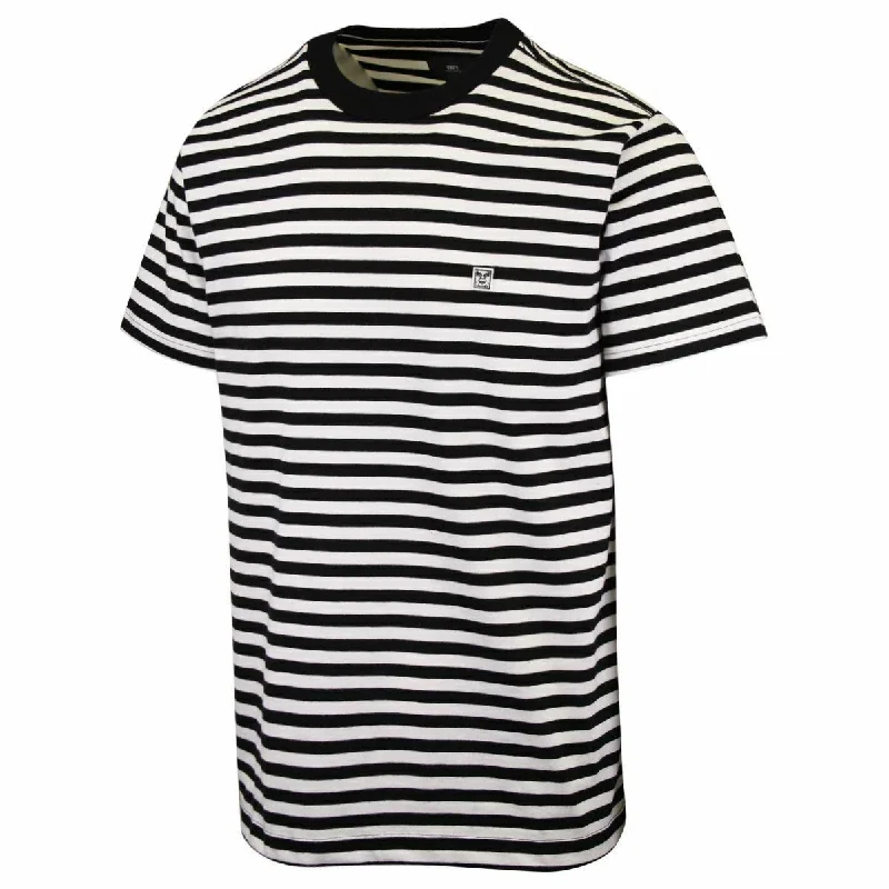 OBEY Men's Black 89 Icon II Striped S/S T-Shirt (S01B)