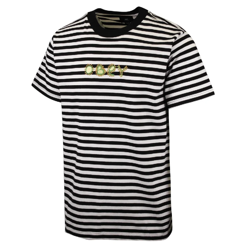 OBEY Men's Black Amoeba Striped S/S T-Shirt (S01A)