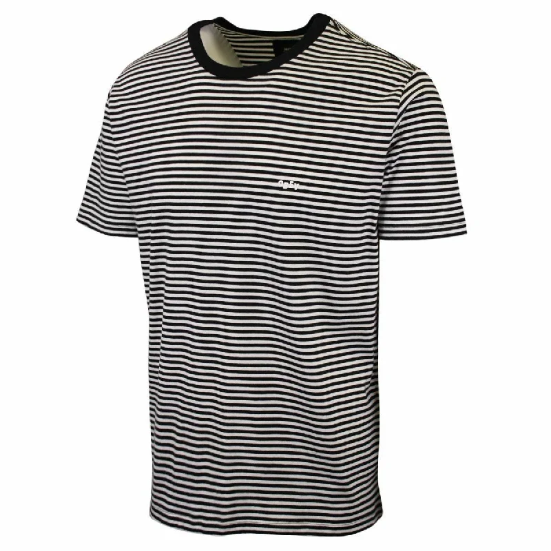 OBEY Men's Black & White Apex Striped S/S T-Shirt (S07)