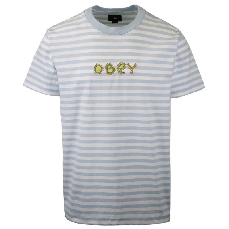 OBEY Men's Blue Amoeba Striped S/S T-Shirt (S01B)