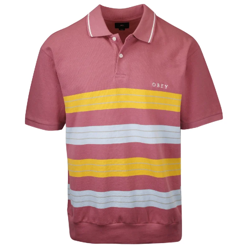 OBEY Men's Casa Striped Button S/S Polo Shirt (S32)