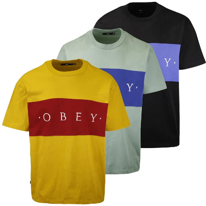 OBEY Men's Color Block Conrad S/S T-Shirt (S03)