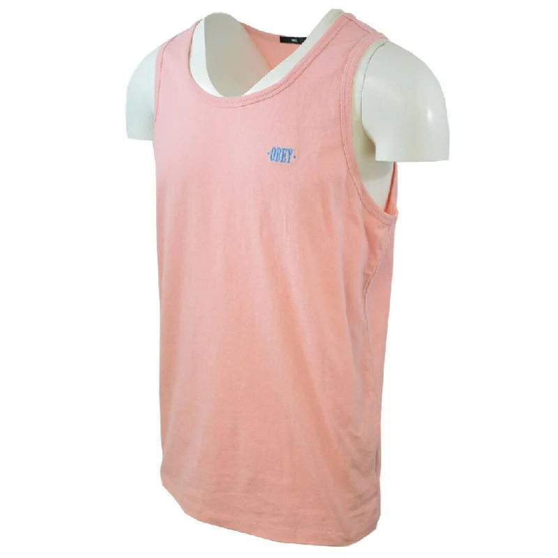 Obey Men's New Times Box Pink Tank Top