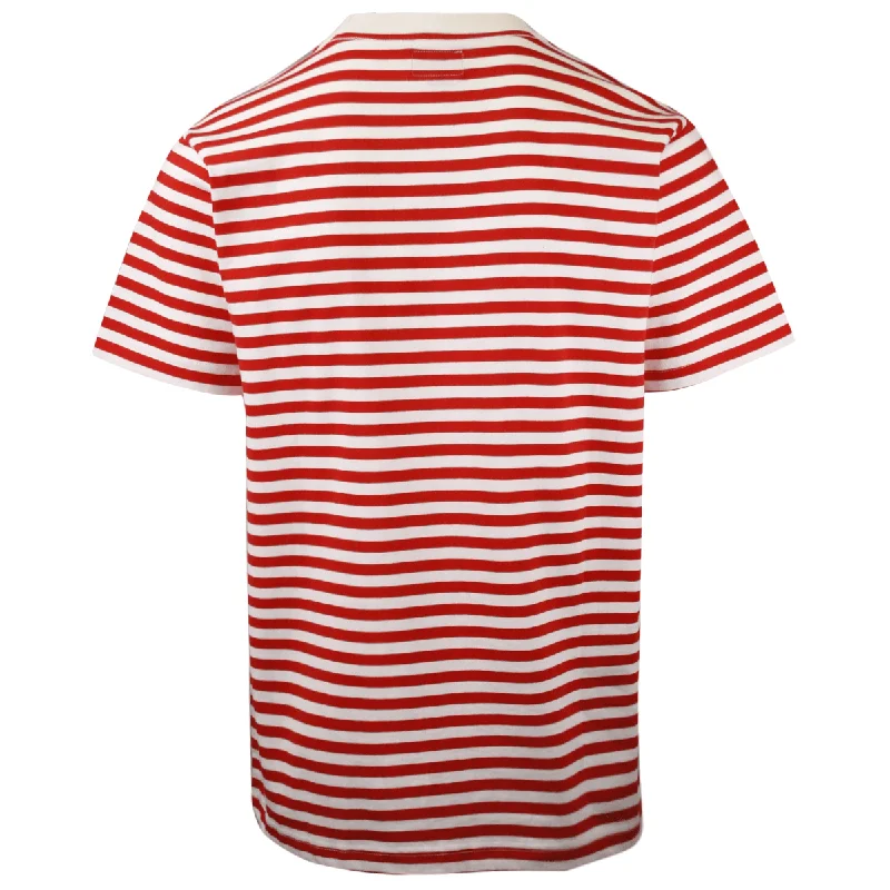 OBEY Men's Red Amoeba Striped S/S T-Shirt (S01C)