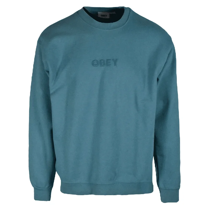 OBEY Men's Sweatshirt Deep Ocean Bold Ideals Crew Neck Long Sleeve (123)