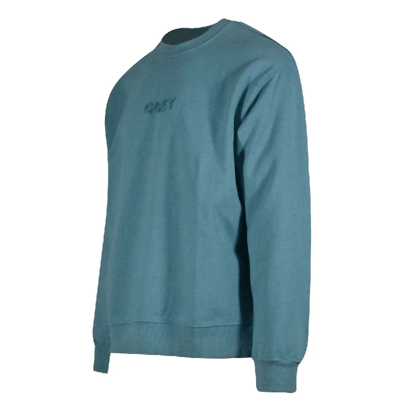 OBEY Men's Sweatshirt Deep Ocean Bold Ideals Crew Neck Long Sleeve (123)