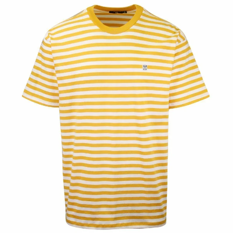 OBEY Men's Yellow 89 Icon II Striped S/S T-Shirt (S01A)