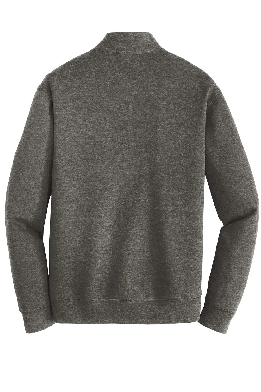 Port Authority Mens 1/4 Zip Long Sleeve Sweater - Heather Charcoal Grey