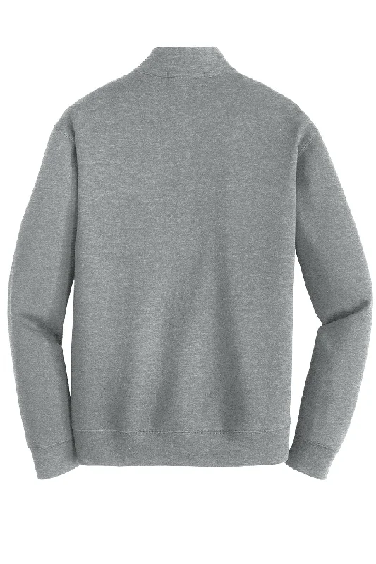 Port Authority Mens 1/4 Zip Long Sleeve Sweater - Heather Medium Grey