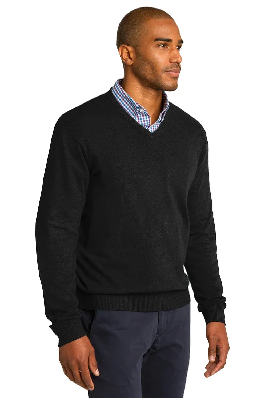 Port Authority Mens Long Sleeve V-Neck Sweater - Black