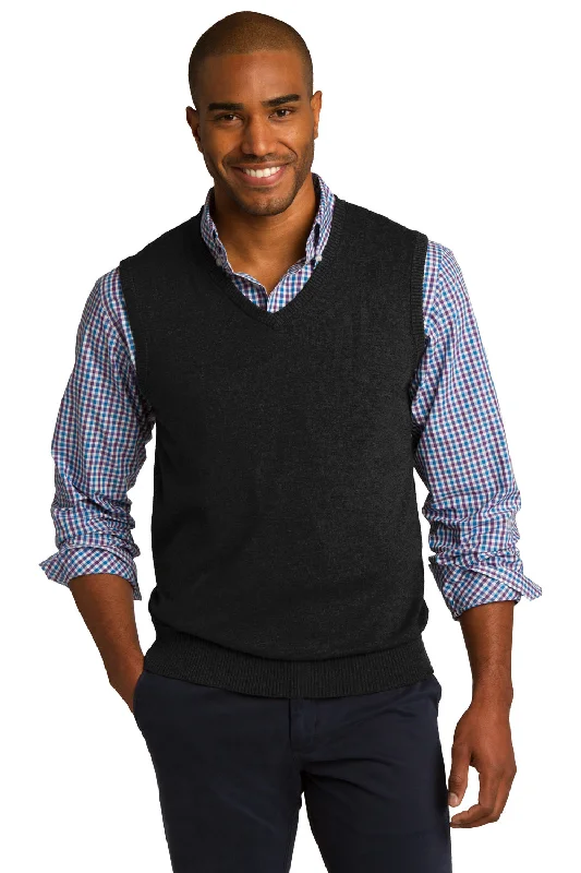 Port Authority Mens V-Neck Sweater Vest - Black