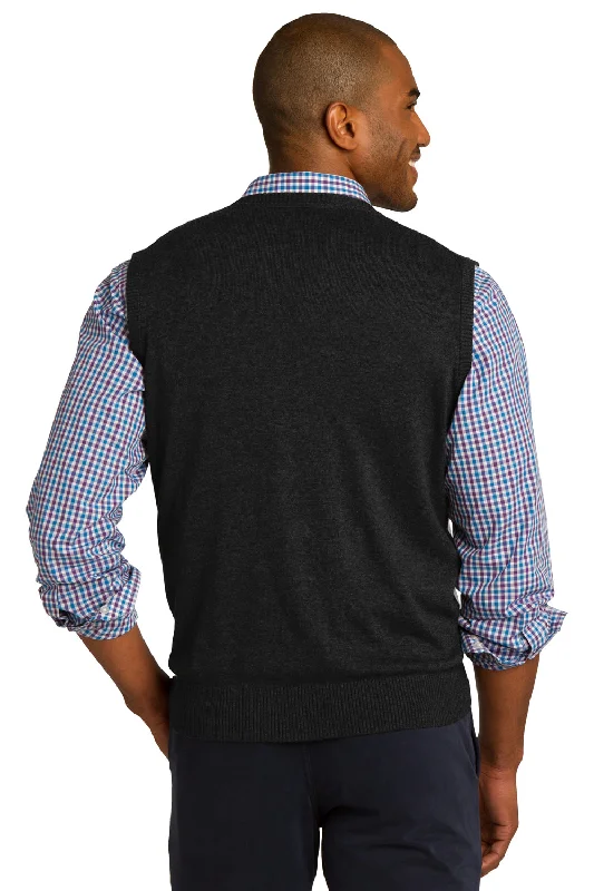 Port Authority Mens V-Neck Sweater Vest - Black