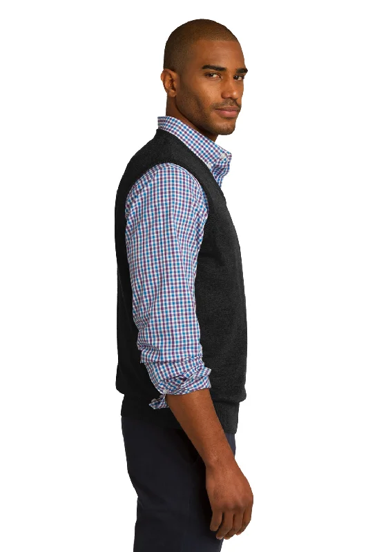 Port Authority Mens V-Neck Sweater Vest - Black