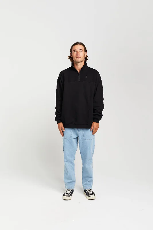 Quarter Zip Crew - Black