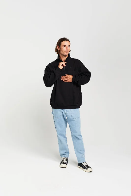 Quarter Zip Crew - Black