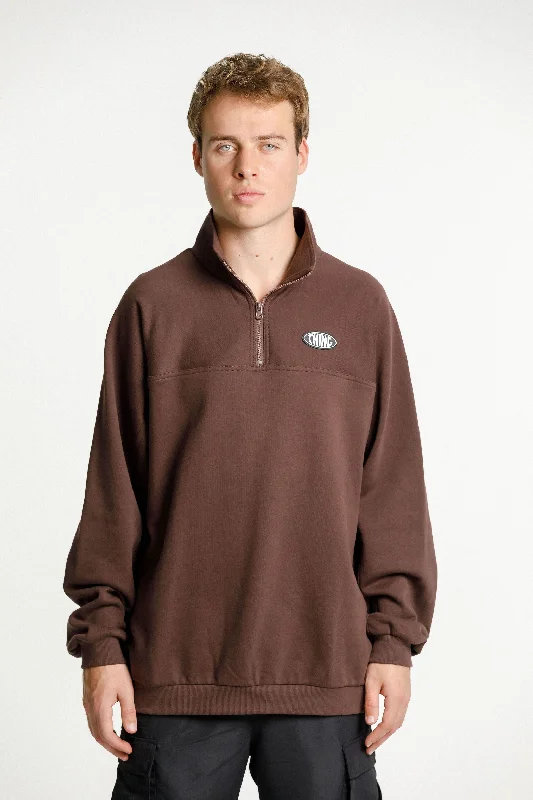 Quarter Zip Crew - Sale - Chocolate