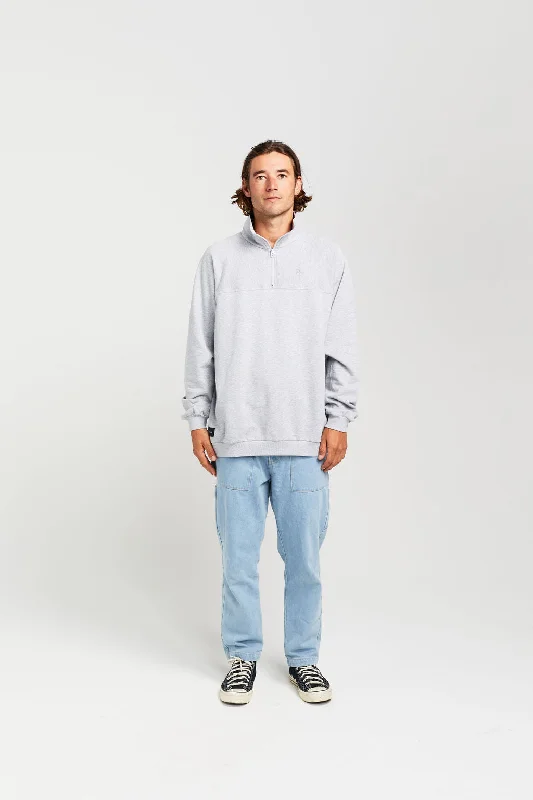 Quarter Zip Crew - Grey Marle