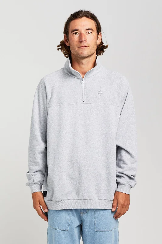 Quarter Zip Crew - Grey Marle