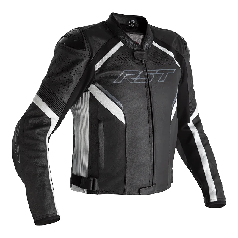 RST SABRE CE LEATHER JACKET [BLACK/WHITE] 50 3XL