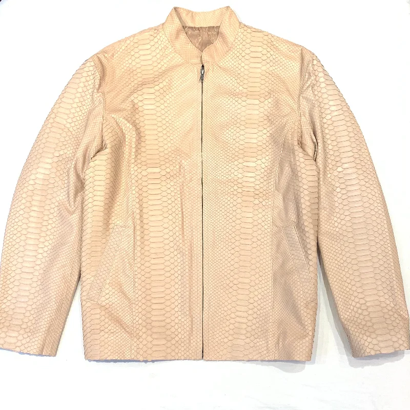 Safari Men's Beige All-Over Python Snakeskin Jacket