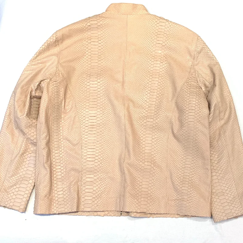 Safari Men's Beige All-Over Python Snakeskin Jacket