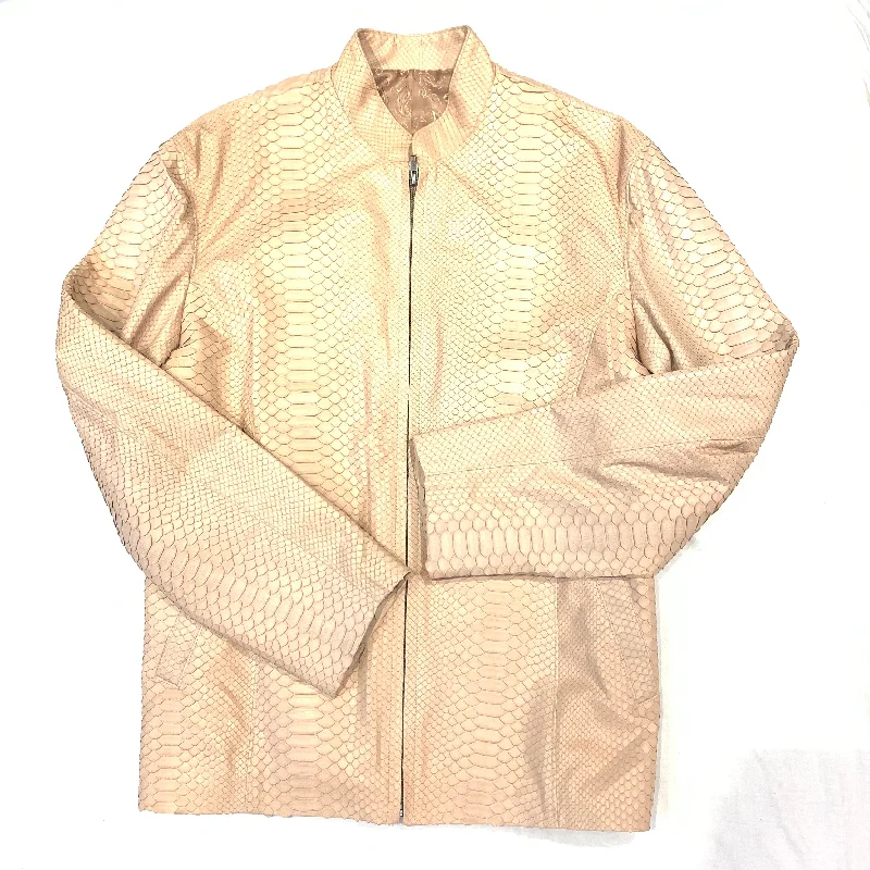 Safari Men's Beige All-Over Python Snakeskin Jacket